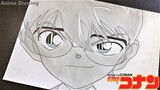 How to draw Detective Conan step-by-step | Anime Drawing Tutorial