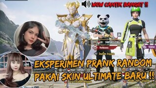 EKSPERIMEN PRANK RANDOM PAKAI SKIN ULTIMATE BARU , MALAH DAPAT TEMEN 2 CEWEK CANTIK !! - PUBG MOBILE