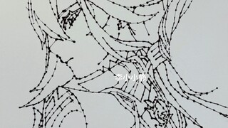 圆珠笔拉丝画画