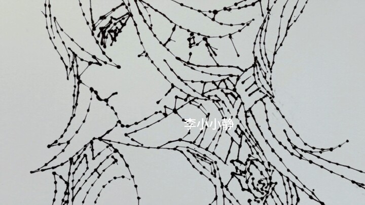 Drawing with a ballpoint pen's thread