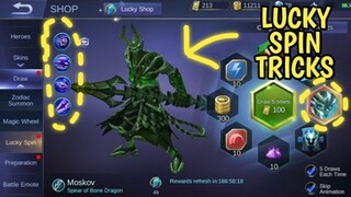 LUCKY SPIN SKIN OF MOSKOV IN MOBILE LEGENDS | LUCKY SPIN TRICKS AND TIPS 2019