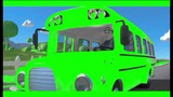 Wheels on the Bus DIFFERENT COLORED VERSION | Blue Red Green Bus | Nursery Rhymes in Slow Motion