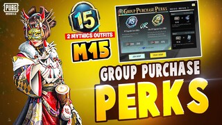 GROUP PURCHASE PERKS EVENT | ROYAL PASS M15 | GROUP PURCHASE PERK NEW EVENT PUBG MOBILE