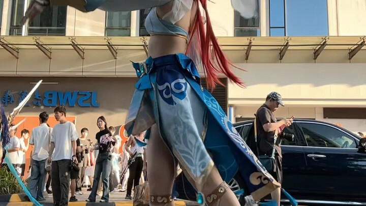 My shoes won't stay on, so I'm just hopping around casually.