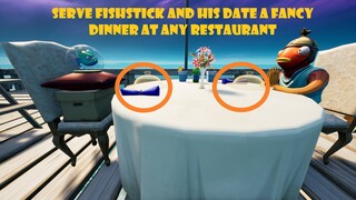 Serve Fishstick and his date a fancy dinner at any restaurant