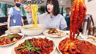 38년전통 가성비 맛집?🥺 직화 낙지볶음 칼국수와 수육 먹방