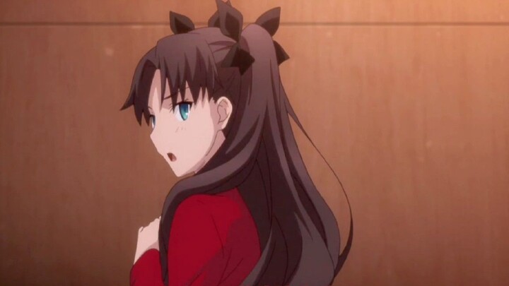 Shirou always likes to stare at Rin, and a straight shot makes Tohsaka Rin's heart flutter