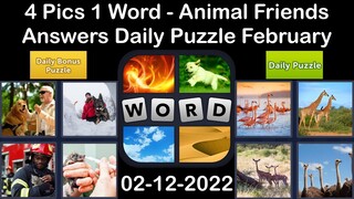 4 Pics 1 Word - Animal Friends - 12 February 2022 - Answer Daily Puzzle + Bonus Puzzle