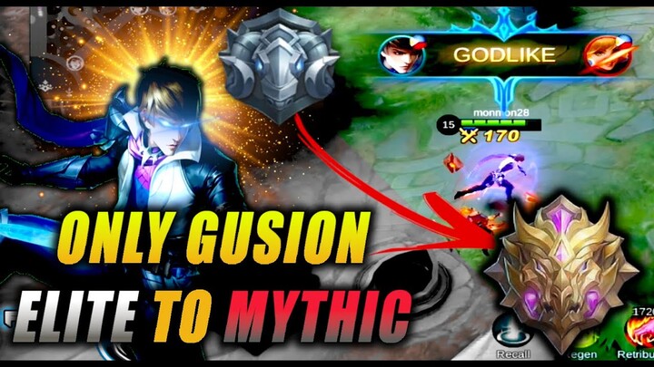 ELITE TO MYTHIC SOLO GAMING l GUSION LANG ANG HERO NA GAGAMITIN l MOBILE LEGENDS: BANG BANG