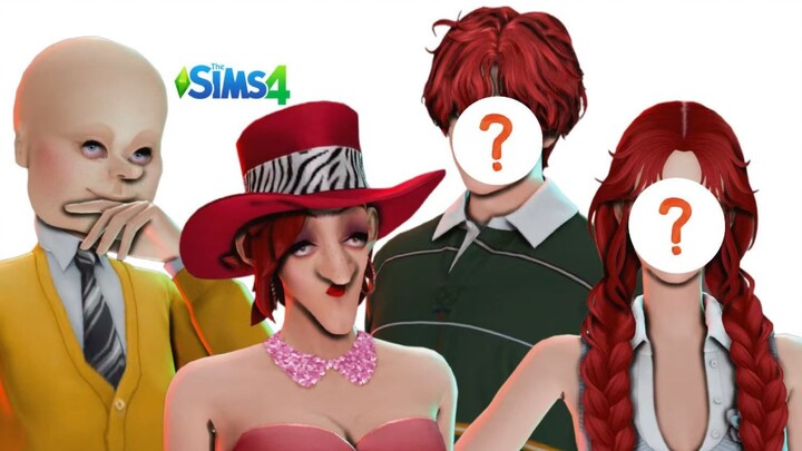 A fiery mom, a square-faced dad, a big-jawed older brother, and me with the long nose ;p | The Sims 