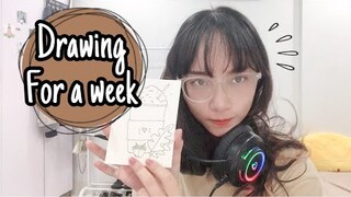 Vẽ màu nước trong 1 tuần | Drawing watercolor for a week