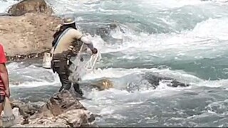 Cast Net Fishing in Nepal | Himalayan Trout Fishing with Handmade Cast Net |