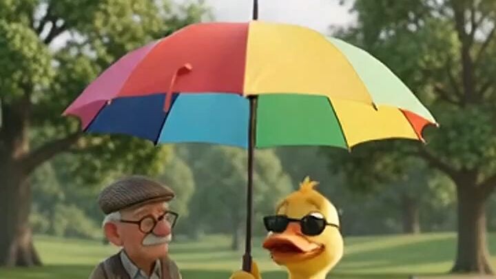 Cheeky Duck Steals the Baby’s Umbrella! 😂🦆☂️👶