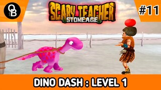 MISS T DISERANG DINO NYA SENDIRI 💥 - SCARY TEACHER : STONE AGE - Dino Dash