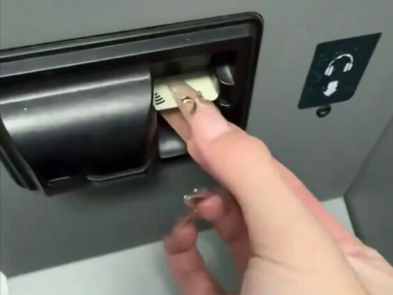 How do you use a manicure to retrieve a bank card? Waiting online.