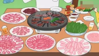 [Film&TV]The Nohara family finally gets a barbecue meal