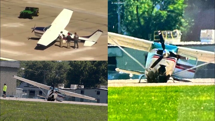 "Dramatic Crash Landing at Spirit of St. Louis Airport"