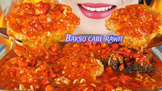 PEDAS TERSEREM, BAKSO CABE RAWIT KUAH SAMBEL FULL  PEDASNYA | EATING SOUNDS