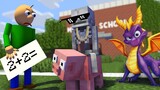Monster School : BALDI'S BASICS & SPYRO GAME Challenge - Minecraft Animation