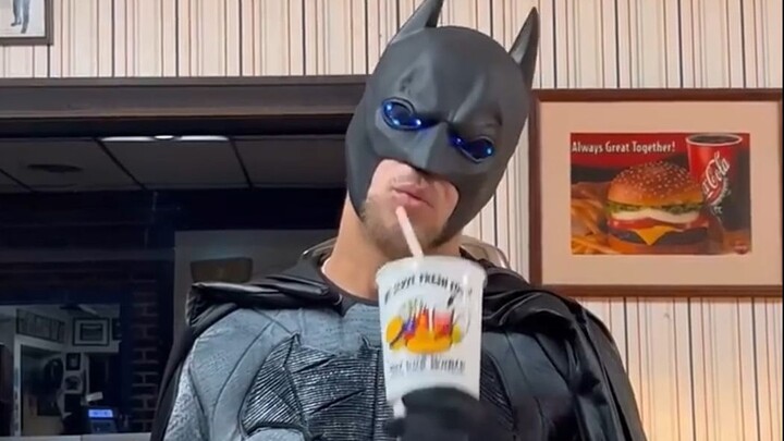 When Batman finds out you're sneaking free Sprite... (Justice is served!)