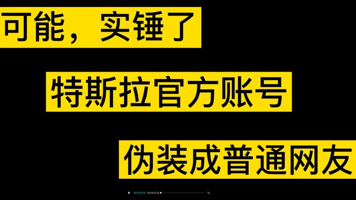 疑似，特斯拉伪装成普通网友