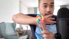 ASMR Rainbow Lollipop 🍭 Mouth Sounds & Licking 🍭