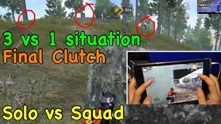 Gameplay with Handcam | Solo vs Squad | 3v1 situation final clutch | PUBG MOBILE - IPAD MINI 5