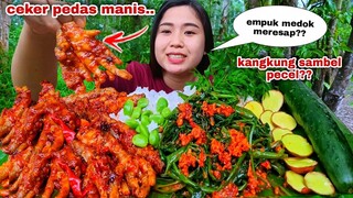 CEKER PEDAS MANIS KANGKUNG SAMBEL PECEL LALAPAN MENTAH JENGKOL TUA PETAI KENIKIR