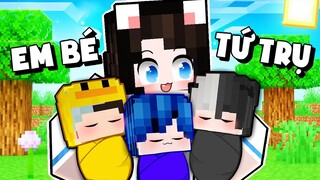 Mèo Simmy Quay Về Quá Khứ "Chăm Sóc Em Bé Tứ Trụ Lúc 1 Tuổi" Trong Minecraft