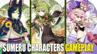 Genshin Impact Sumeru Characters Gameplay Showcase | TIGHNARI, COLLEI, DORI