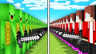 1000 JJ vs 1000 Mikey in Minecraft ARMY Challenge Cash and Nico Pranks - Maizen