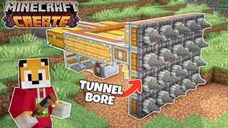 I built a HUGE TUNNEL BORE in Minecraft Create Mod