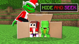 Hide and Seek : Baby Maizen and Mikey vs GRINCH - Sad Story in Minecraft (JJ and)