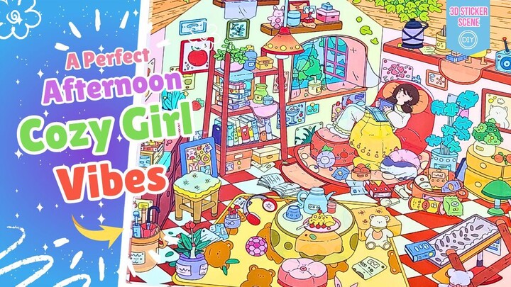 Adorable Cozy Girl Afternoon Vibes | DIY 3D Sticker Scene
