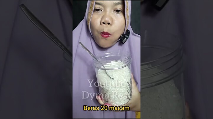 DYMA KULINER 💕ASMR RAW RICE EATING 💕Makan Beras Mentah💕 #shorts #mukbang @Dymakuliner