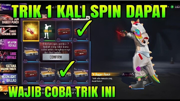 TRIK 1 KALI SPIN SKIN FIST DAGGER PUNC ASSASIN FREE FIRE, SKIN TINJU ASSASIN FRRE FIRE