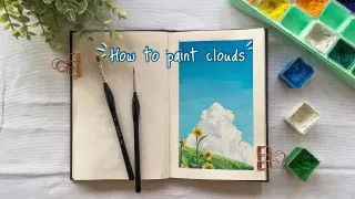 🌿How to paint Studio Ghibli Clouds 🌿 Gouache Tutorial For Beginners | Using HIMI/MIYA