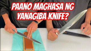 How to sharpen Yanagiba Knife Tutorial Tagalog