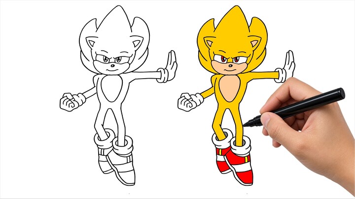 How to draw Super Sonic