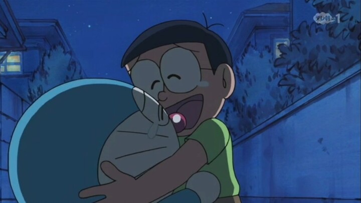 Nobita accidentally ate the abandoned dog meatball and could no longer find his way home.