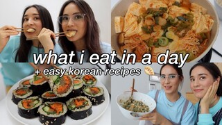 what i eat in a day: korean food, cook with me (+ easy korean recipes), grocery shopping & mukbang!