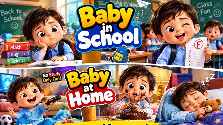baby in house and school full fun😂😂