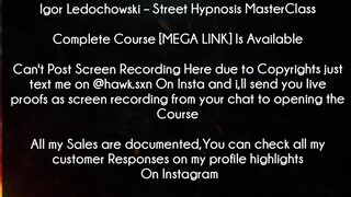 Igor Ledochowski Course Street Hypnosis MasterClass download