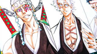 วาด Demon Slayer สไตล์อนิเมะ Bleach Demon Slayer X Bleach
