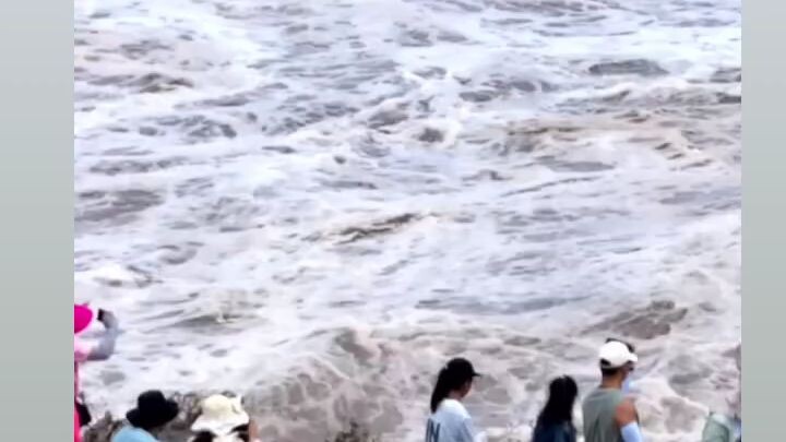 "Experience the Beauty of Ocean Waves | People Standing by the Beach"