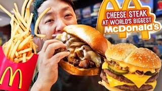 CHEESESTEAK at World's BIGGEST McDonald's | Gordon Ramsay's FISH & CHIPS + $5 Milk & Cereal BUFFET!