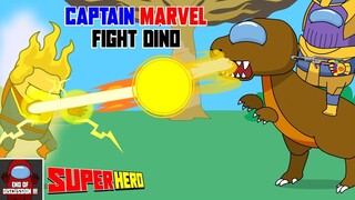 Captain Marvel Battles the Dinosaurs - Among Us Marvel - Thanos Using Dinosaur Power