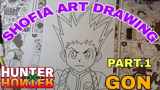 drawing GON dari anime HUNTER X HUNTER
