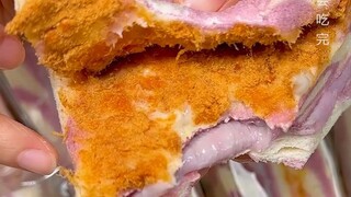 #Taro and Pork Floss Sandwich The mantis stalks the cicada, while the oriole is behind, but Binbin s