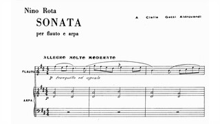 Nino Rota - Sonata for flute and harp (audio + sheet music)